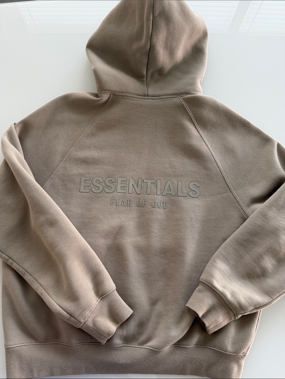 Fear of God ESSENTIALS Taupe Back-Logo Pullover Hoodie XS